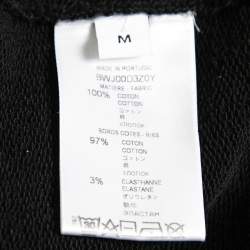 مملوكة مسبقًا Givenchy Black Cotton Logo Printed Cropped Crewneck Sweatshirt M