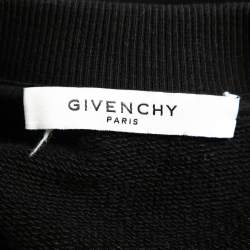 مملوكة مسبقًا Givenchy Black Cotton Logo Printed Cropped Crewneck Sweatshirt M