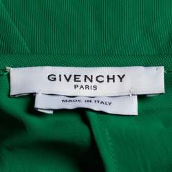 Givenchy Green Synthetic Draped Long Sleeve Blouse M