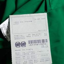 Givenchy Green Synthetic Draped Long Sleeve Blouse M