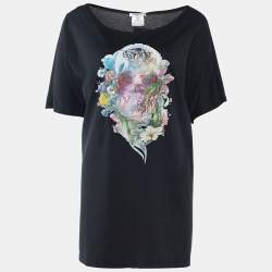 Givenchy Dark Grey Jersey Floral Print Oversized T-Shirt M