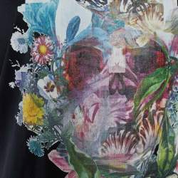 Givenchy Dark Grey Jersey Floral Print Oversized T-Shirt M