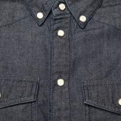 Pre Owned Givenchy Blue Denim Button Front Long Sleeve Shirt M