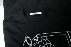 Pre Owned Givenchy Black Bambi Print Jersey Crew Neck T-Shirt S
