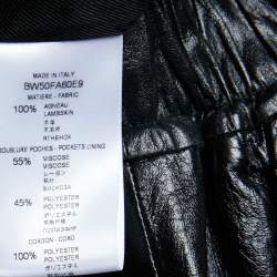 Pre Owned Givenchy Black Leather Drawstring Waist Cropped Trousers M