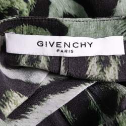 Givenchy Green Jaguar Print Silk Oversized Blouse S 