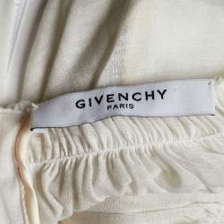 Givenchy White Modal Knit Smock Detail Top S