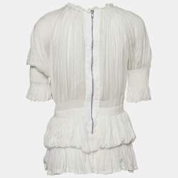 Givenchy White Modal Knit Smock Detail Top S