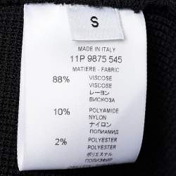 Pre Owned Givenchy Monochrome Knit Lace Detail Waist Coat S