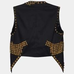 Pre Owned Givenchy Black Cotton Studded Waist Coat M