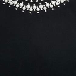 Pre Owned Givenchy Black Crepe Neck-Embellished Sheath Dress M