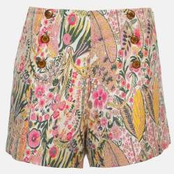 Givenchy Multicolor Floral Jacquard Button-Embellished Shorts M