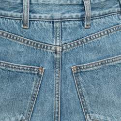 Pre Owned Givenchy Blue Denim Split Long Skirt S