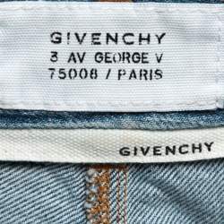 Pre Owned Givenchy Blue Denim Split Long Skirt S