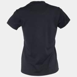 Givenchy Anthracite Grey Jersey Logo Print Distressed T-Shirt XS