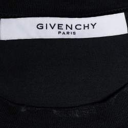 Givenchy Anthracite Grey Jersey Logo Print Distressed T-Shirt XS
