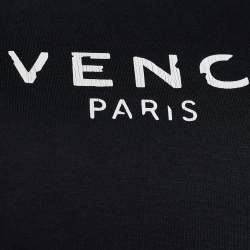 Givenchy Anthracite Grey Jersey Logo Print Distressed T-Shirt XS
