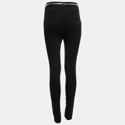 Pre Owned Givenchy Black Stretch Knit Zipper Detail Skinny Pants M