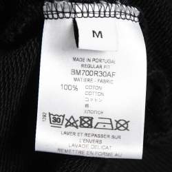 Givenchy Black Cotton Faded Logo Print Hooded Sweatshirt M