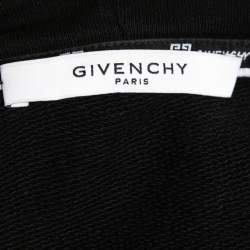 Givenchy Black Cotton Faded Logo Print Hooded Sweatshirt M