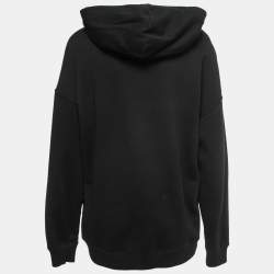 Givenchy Black Cotton Faded Logo Print Hooded Sweatshirt M