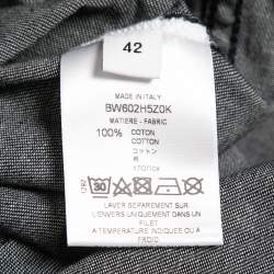 Pre Owned Givenchy Blue Denim Logo Printed Button Front Shirt L