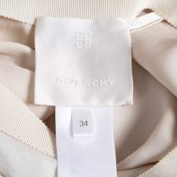 Givenchy Cream Crepe & Silk Chain Fringe Asymmetrical Skirt S