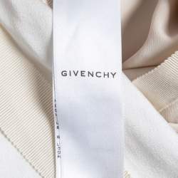 Givenchy Cream Crepe & Silk Chain Fringe Asymmetrical Skirt S