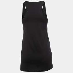 Pre Owned Givenchy Black Logo Print Cotton Tank Top S