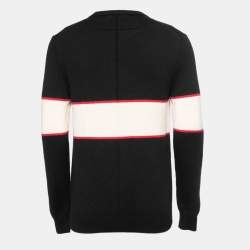 مملوكة مسبقًا Givenchy Black Wool Logo Crewneck Pullover M