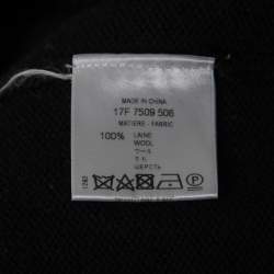 مملوكة مسبقًا Givenchy Black Wool Logo Crewneck Pullover M