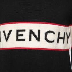 مملوكة مسبقًا Givenchy Black Wool Logo Crewneck Pullover M