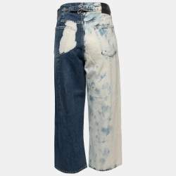 Givenchy Blue Two-Tone Distressed Denim Jeans L Waist 32"