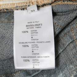Givenchy Blue Two-Tone Distressed Denim Jeans L Waist 32"