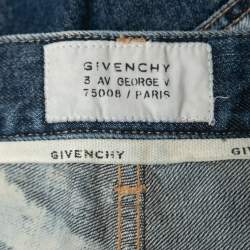 Givenchy Blue Two-Tone Distressed Denim Jeans L Waist 32"