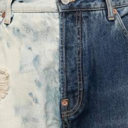 Givenchy Blue Two-Tone Distressed Denim Jeans L Waist 32"