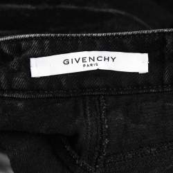 Pre Owned Givenchy White/Black Denim Contrast Knee Length Skirt M