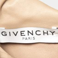 Givenchy Beige Lambskin Sleeveless Tie Neck Top M