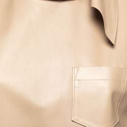 Givenchy Beige Lambskin Sleeveless Tie Neck Top M