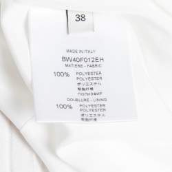 Pre Owned Givenchy Beige & White Plisse Pleated Skirt S