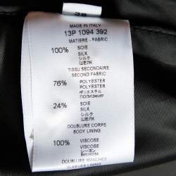 Givenchy Black Printed Silk Satin Oversized Mid Length Coat M