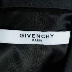 Givenchy Black Printed Silk Satin Oversized Mid Length Coat M