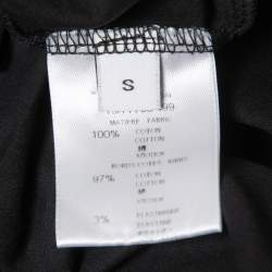 Pre Owned Givenchy Black Floral Print Cotton Half Sleeve T-shirt S