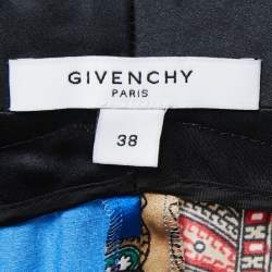 Givenchy Blue Printed Silk Tapered Leg Pants M