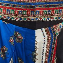 Givenchy Blue Printed Silk Tapered Leg Pants M