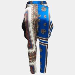 Givenchy Blue Printed Silk Tapered Leg Pants M