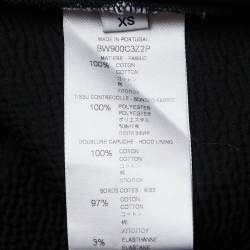 Pre Owned Givenchy Black Flower Embroidered Distressed Cotton Logo Print Hoodie XS