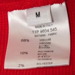Givenchy Red Knit Sleeveless Open Front Top M