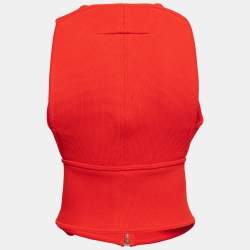 Givenchy Red Knit Sleeveless Open Front Top M