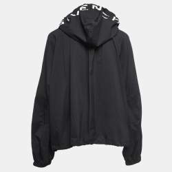 Givenchy Black Synthetic Hooded Windbreaker Jacket M